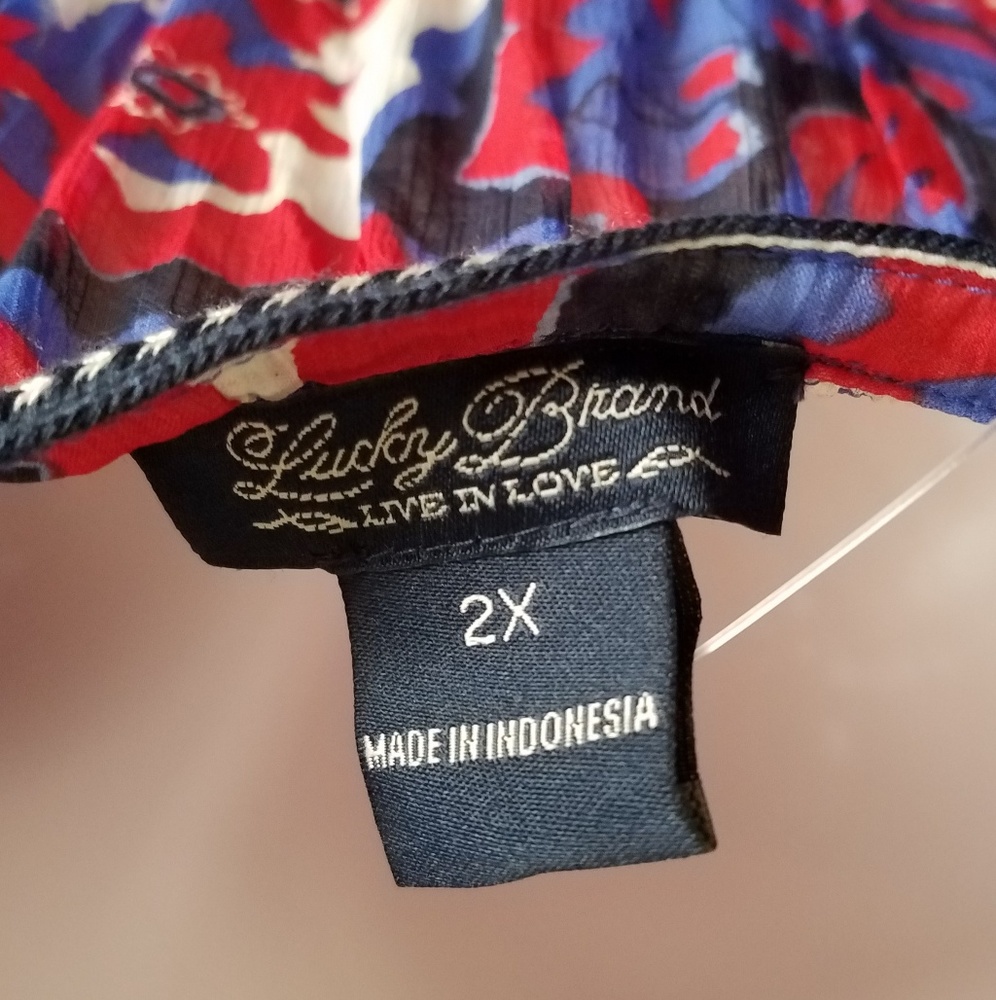Lucky Brand graphic print sheer blouse - Picture 6 of 7